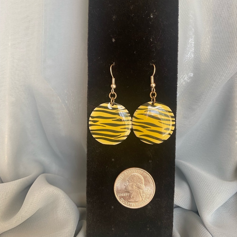 Tiger Print Dangle Earrings